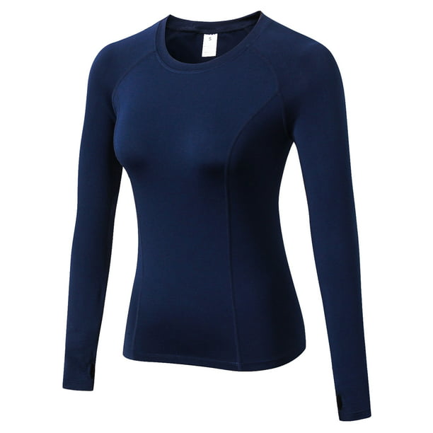 Women's Thermal Shirt Under Base Layer 1/4 Zip Mock Neck Fitness Gym Workout Top 